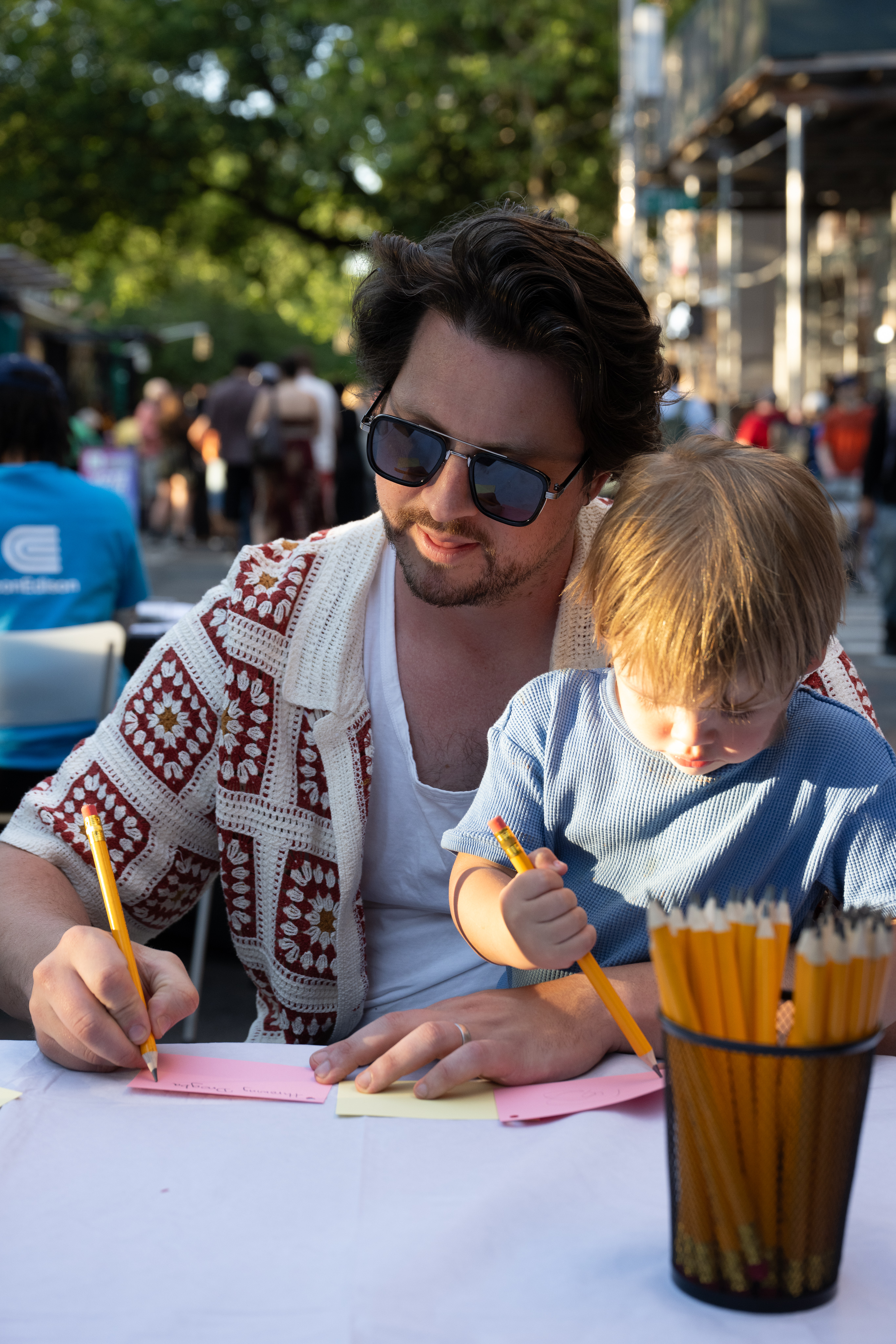 man and toddler